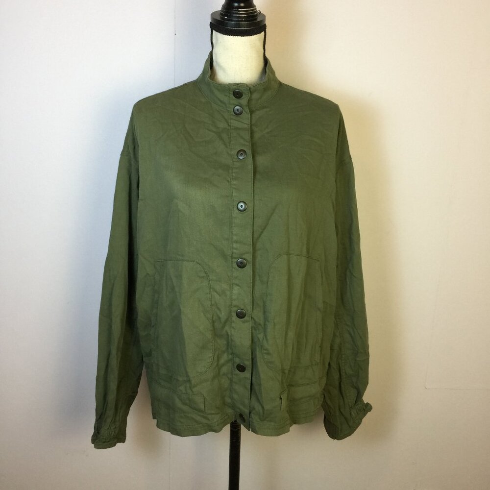 New! Supplies by Union Bay Larisa Jacket L Womans Greek Olive Snap Buttons